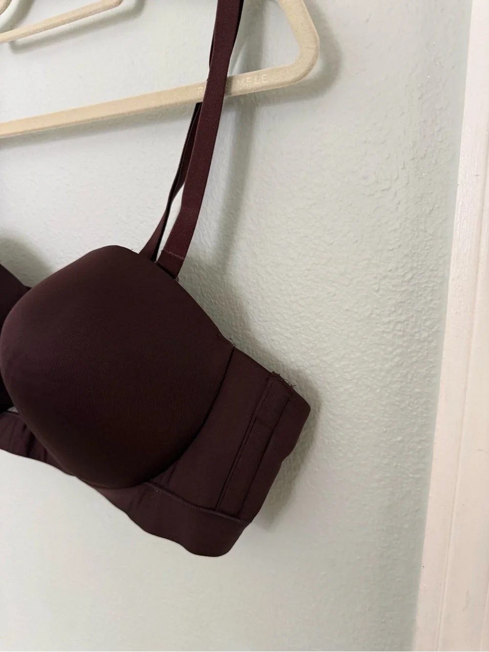 Cacique 44B Strapless Convertible Bra comfort bliss Chocolate Brown underwire